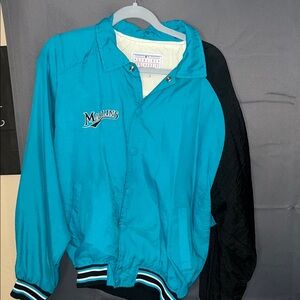 STARTER Teal and Black Miami Marlins Jacket (windbreaker) for men or women